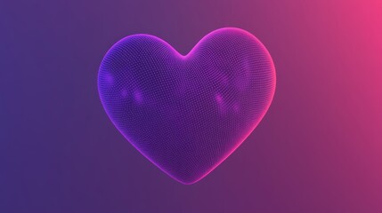 Abstract Purple Pink Heart  Dotted  D Render