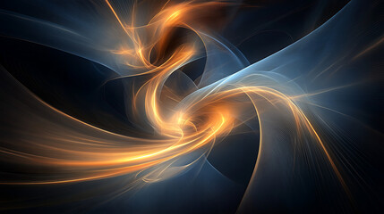 Cosmic Dance: Abstract swirls of light and energy in shades of orange and blue create a mesmerizing, otherworldly visual. Perfect for design projects needing a futuristic or mystical touch. 
