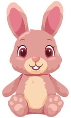 座っている可愛いうさぎのぬいぐるみイラストアイコン