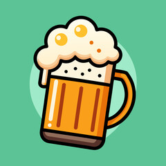 glass of beer with foam