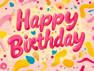 Happy birthday card design_punky pink and yellow theme