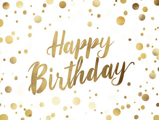 Happy birthday card design_simple gold theme