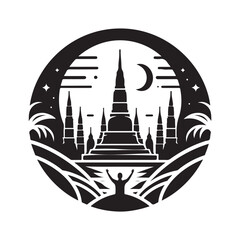 Black Color Silhouette Vector Illustration, Solid White Background 55.eps