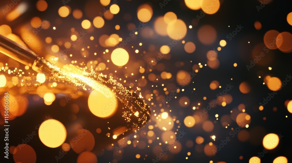 Poster sparkling particles of light creating an ethereal and magical effect