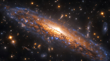 Obraz premium Cosmic Tapestry: NGC 1566 Spiral Galaxy in Deep Space 