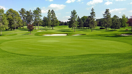 Spacious Golf Tee Area on Lush Green Golf Course