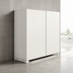 White and modern minimalist enclosed closet