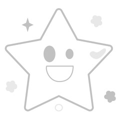 Five pointed grey star icon. Cartoon illustration of five pointed grey star vector icon for web design