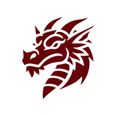 simple dragon head tattoo design vector silhouette logo