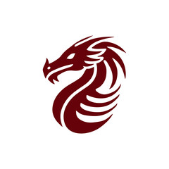 simple dragon head tattoo design vector silhouette logo