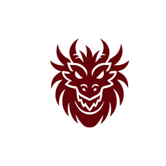 simple dragon head tattoo design vector silhouette logo
