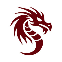 simple dragon head tattoo design vector silhouette logo