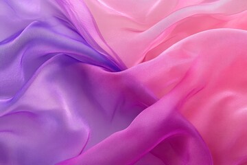 Soft ombre chiffon fabric in purple, pink and lavender shades.