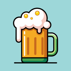 glass of beer with foam