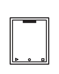 Tablet icon vector black and white 