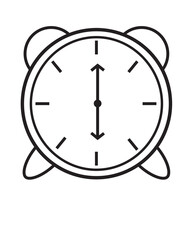 Clock alarm illustration on white background vector icon
