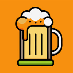 glass of beer with foam