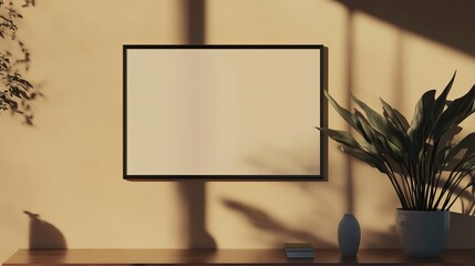 Obraz premium Modern Abstract Artwork in a Bright and Minimalist Living Room Interior