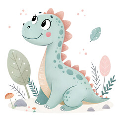 Obraz premium Cute Dinosaur Clipart