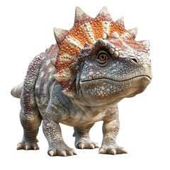 Fototapeta premium A detailed illustration of a dinosaur with a unique crest, standing proudly against a white isolated background, capturing its prehistoric charm.