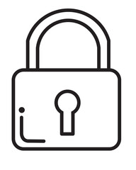Padlock lock vector icon black and white for your design 