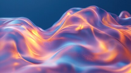 Obraz premium Abstract fluid forms with vibrant, iridescent colors and smooth, flowing textures.