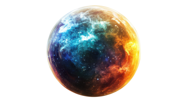 Space sphere, transparent background