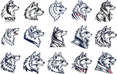 Wolf Head, icon, majestic logo style silhouette vector art illustration 
