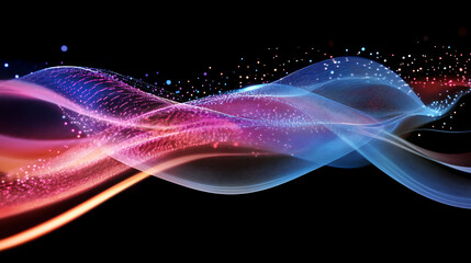 Fototapeta premium Abstract Flow: Red and Blue Energy Waves 