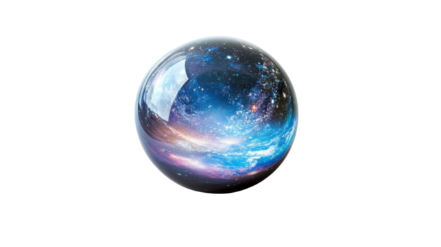 Space sphere, transparent background