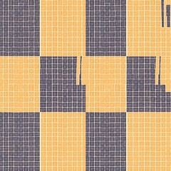 Fototapeta premium Abstract Checkerboard Texture: Mustard Yellow and Dark Gray Mosaic Tiles Pattern 