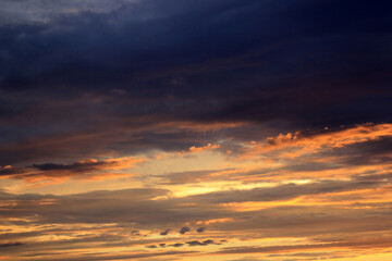 colorful sunset in the mountains,