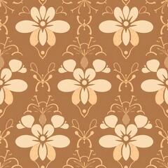Earthy Floral Damask Pattern 