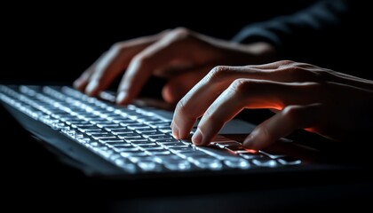 hands on keyboard placing an order in online store, ecommerce shopping, online payment security, shipping process, technology background, secure online transactions