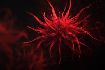 Red fireworks set against a black background for winter and New Year festivities