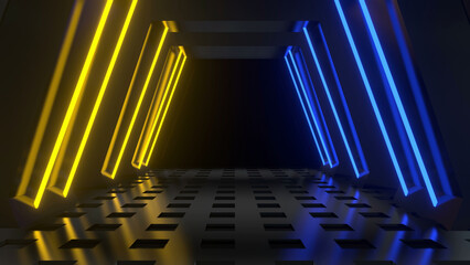 Fototapeta premium Abstract Laser Block Tunnel Background