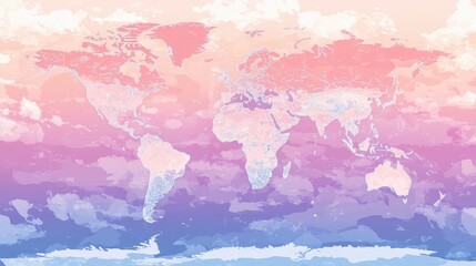 Pastel World Map: A Dreamy Artistic Representation of Global Geography