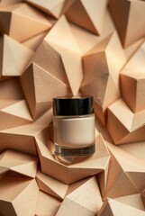 Elegant Cosmetic in Geometric Origami Background