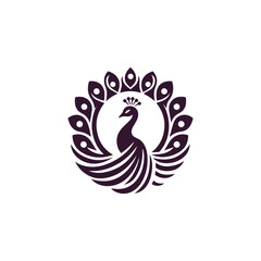 Simple peacock logo design vector