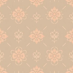 Peach Damask Seamless Pattern 