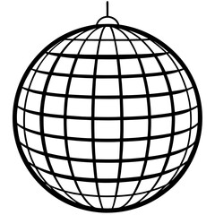 Disco Ball vector silhouette black design white background