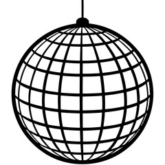 Disco Ball vector silhouette black design white background