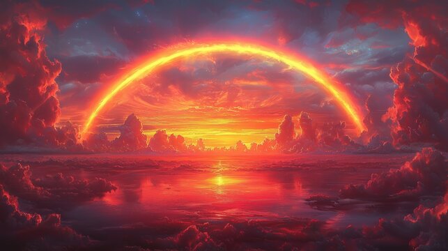 Fire Rainbow in the Sky at Sunset