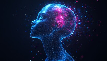 Obraz premium robot with holographic digital brain, AI tools, artificial intelligence concept, future of machines, digital technology, machine learning, advanced AI support