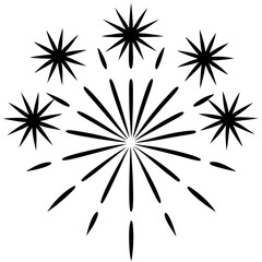 Fireworks Burst vector silhouette black design white background