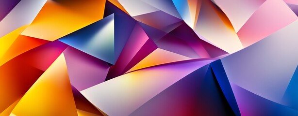 Fototapeta premium Vibrant Geometric Abstract Pattern with Triangular Prisms and Faceted Polygons in Vivid Colors