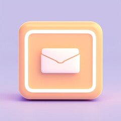 Colorful Email Icon on Soft Purple Background in Modern Style