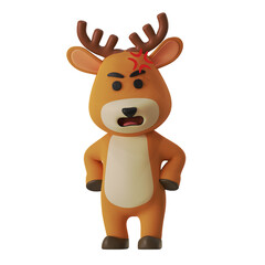 Cute Reindeer Mascot Angry mad furious