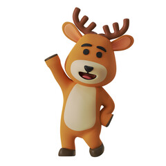 Cute Reindeer Mascot Greetings Hello