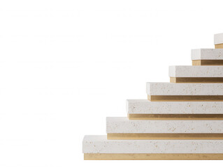 Modern Abstract Staircase Featuring Smooth Beige Steps with Clean Lines, Perfect for Contemporary Interior or Architectural Visuals
